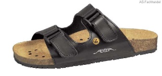 4085 ABEBA-ESD Nature Sandalen Berufsschuhe schwarz Glattleder Größe 34 - 48