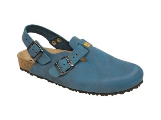 48611-3 WEEGER Clog Arbeitsschuhe ohne Stahlkappe blau Nubukleder Größe 35 - 49