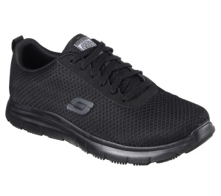77125EC-BLK Skechers Herren Schnürschuhe Flex Advantage SR ohne Schutzkappe, schwarz 