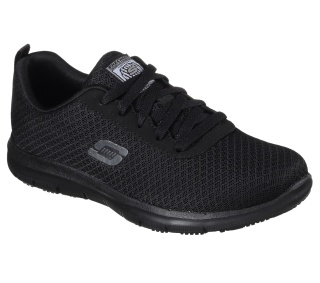 77210EC-BLK Skechers Ghenter Bronaugh Damen-Schnürschuhe ohne Schutzkappe, schwarz